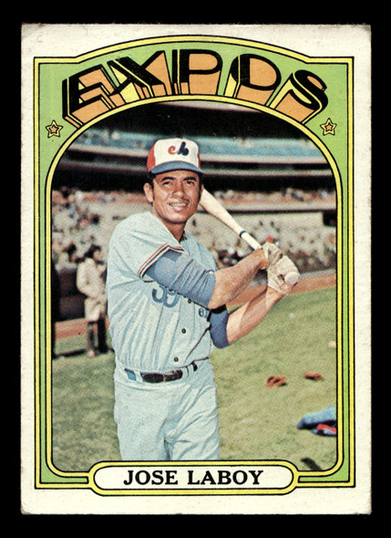 1972 Topps Jose Laboy #727 Montreal Expos High Number Low Grade - Creases - Front