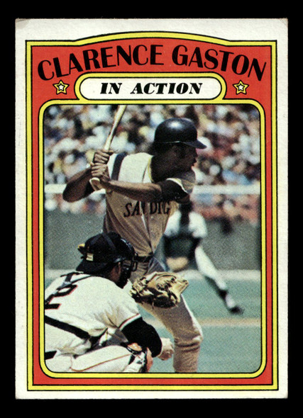 1972 Topps Clarence Gaston #432 In Action San Diego Padres Low Grade - Creases - Front
