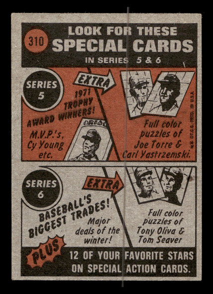 1972 Topps Roberto Clemente #310 In Action Pittsburgh Pirates HOF Low Grade - Creases - Back