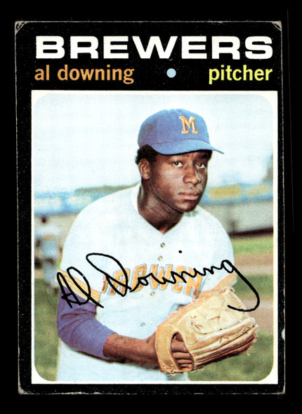 1971 Topps Al Downing #182 Milwaukee Brewers Low Grade - Creases - Front