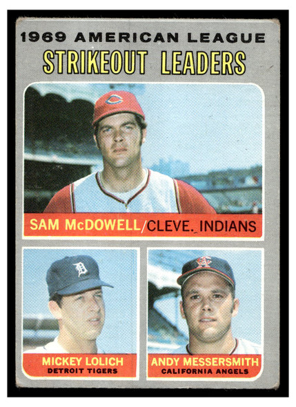 1970 Topps Baseball American League Strikeout Leaders #72 League Leaders VG-EX front of card