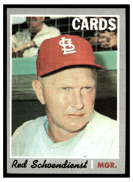 1970 Topps Baseball Red Schoendienst #346 Manager HOF Good front of card
