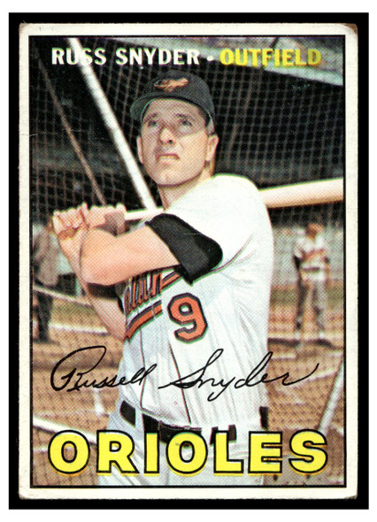 1967 Topps Baseball Russ Snyder #405 VG front of card