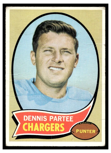 1970 Topps Dennis Partee #185 Low Grade - Creases front of card