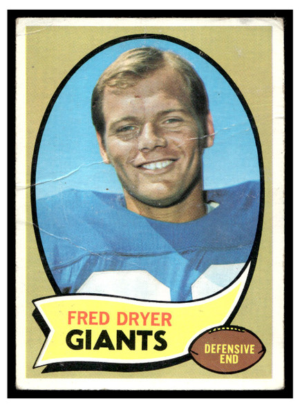 1970 Topps Fred Dryer #247 Low Grade - Creases front of card