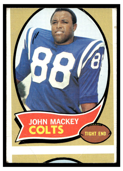 1970 Topps John Mackey #62 Low Grade - Creases — Example B front of card