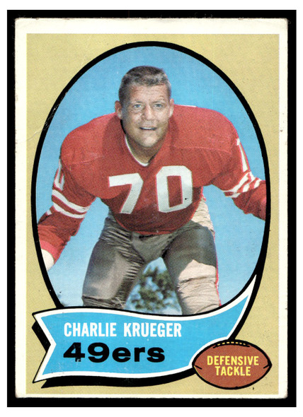 1970 Topps Charlie Krueger #186 Low Grade - Marks front of card