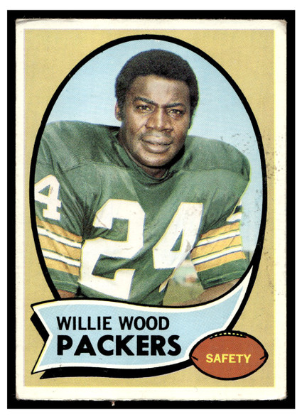 1970 Topps Willie Wood #261 Low Grade - Creases front of card