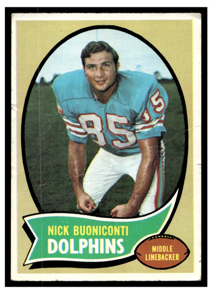 1970 Topps Nick Buoniconti #244 Low Grade - Creases front of card