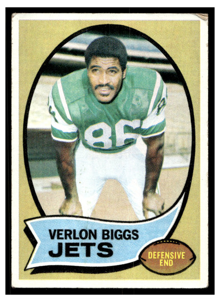 1970 Topps Football Verlon Biggs #3 Good front of card