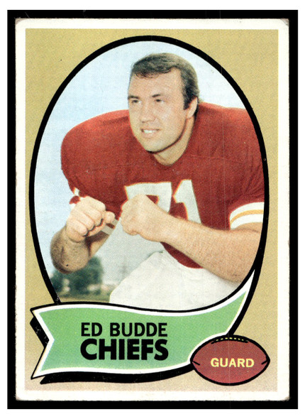 1970 Topps Football Ed Budde #77 VG front of card