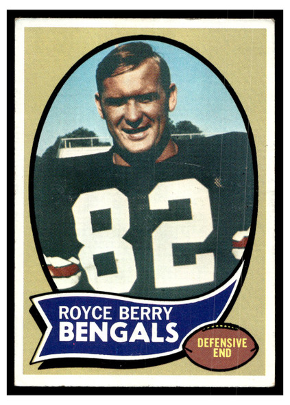 1970 Topps Football Royce Berry #86 Low Grade - Creases front of card