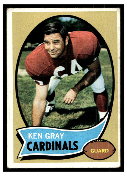 1970 Topps Football Ken Gray #92 Low Grade - Marks front of card
