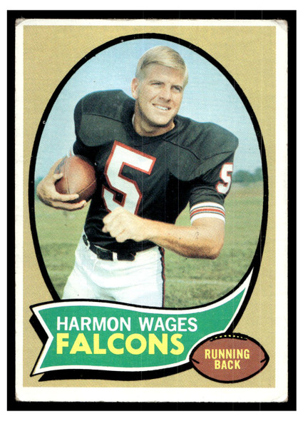 1970 Topps Football Harmon Wages #5 VG front of card
