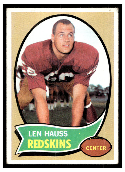 1970 Topps Football Len Hauss #124 Good front of card