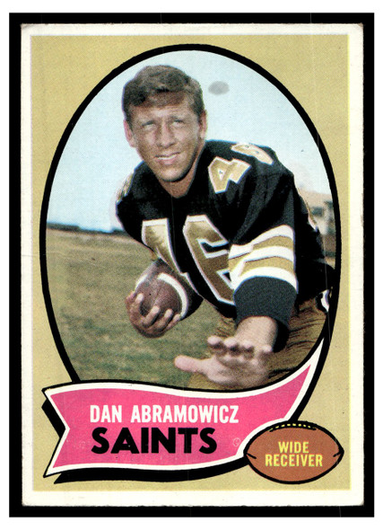 1970 Topps Football Dan Abramowicz #215 Good front of card