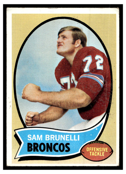 1970 Topps Football Sam Brunelli #67 VG front of card