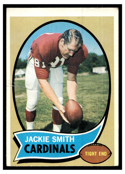 1970 Topps Football Jackie Smith #225 Low Grade - Creases front of card