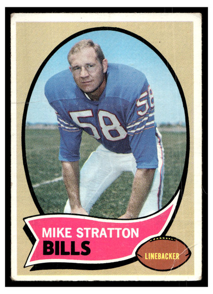 1970 Topps Football Mike Stratton #252 Low Grade - Marks front of card