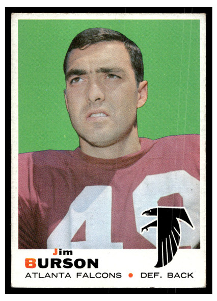 1969 Topps Football Jimmy Burson #159 Good front of card