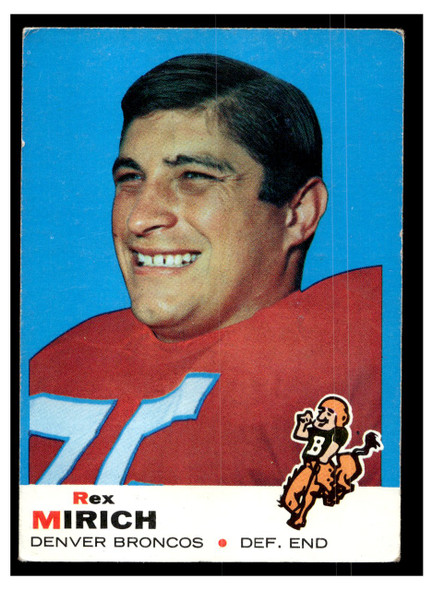 1969 Topps Football Rex Mirich #49 Good front of card