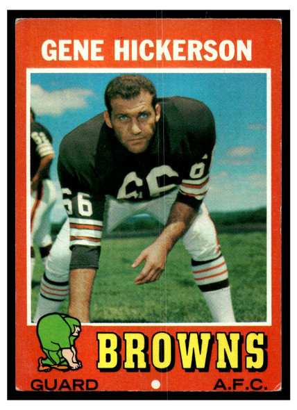 1971 Topps Football Gene Hickerson #36 Low Grade - Creases front of card