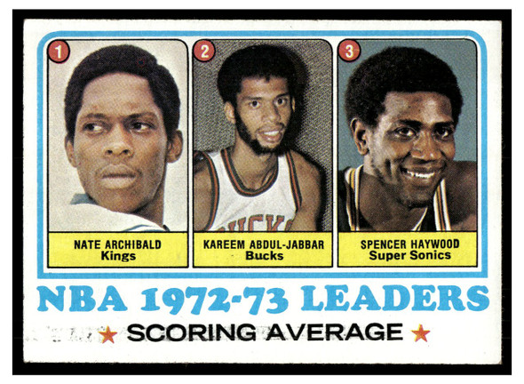 1973 Topps Basketball NBA 1972-73 Leaders Scoring Average #154 VG front of card