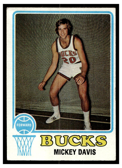 1973 Topps Basketball Mickey Davis #107 Base VG — Example B front of card