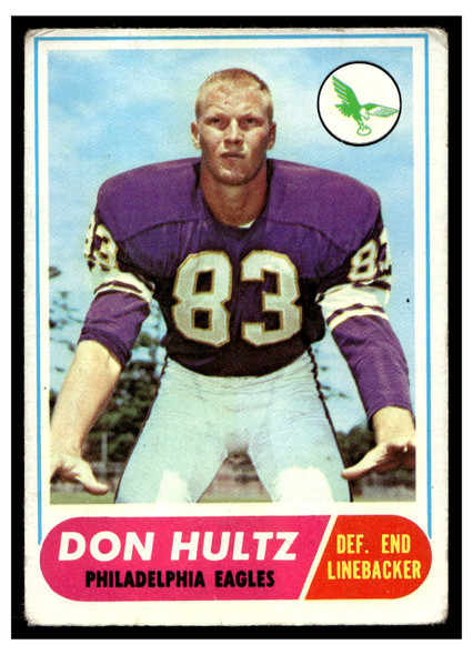 1968 Topps Football Don Hultz #6 VG front of card