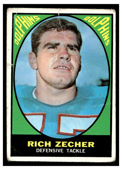 1967 Topps Football Rich Zecher #87 VG front of card