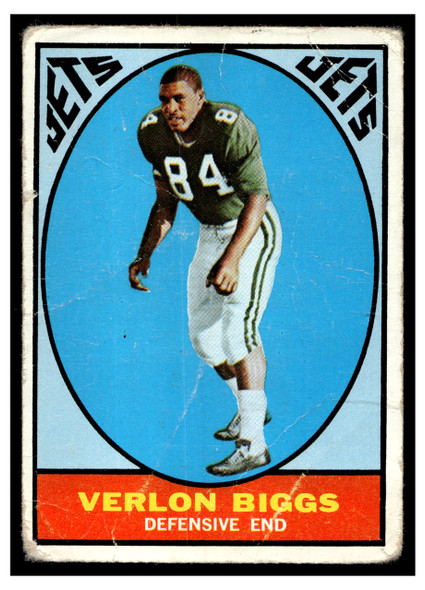 1967 Topps Football Verlon Biggs #91 VG front of card