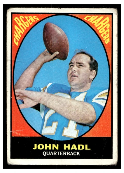 1967 Topps Football John Hadl #120 Good front of card