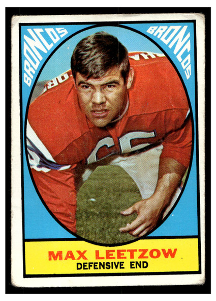 1967 Topps Football Max Leetzow #40 Good — Example A front of card