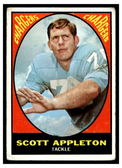 1967 Topps Football Scott Appleton #118 Low Grade front of card