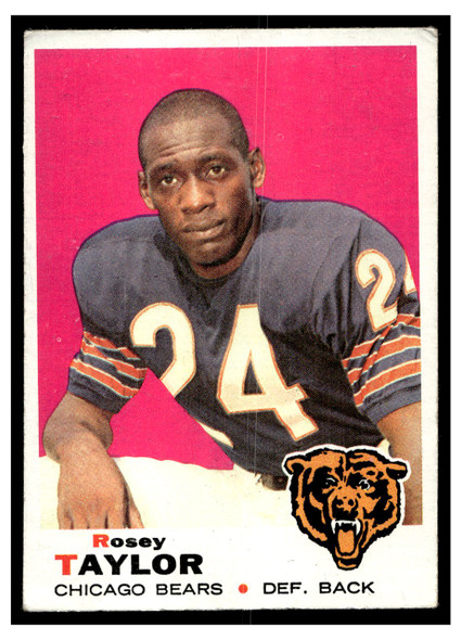 1969 Topps Football Rosey Taylor #208 Low Grade - Creases front of card