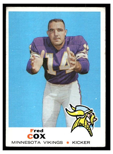 1969 Topps Football Fred Cox #217 Low Grade front of card