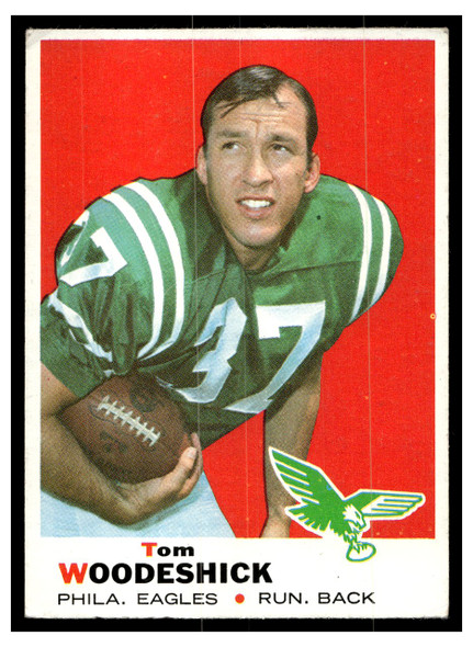 1969 Topps Football Tom Woodeshick #198 VG front of card