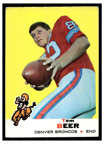 1969 Topps Football Tom Beer #18 Low Grade front of card