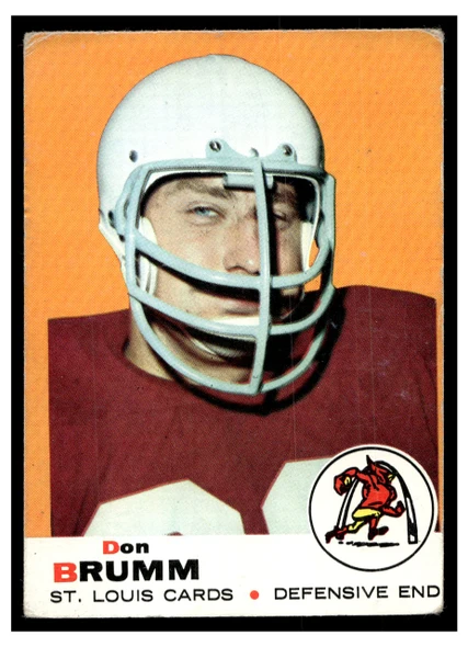 1969 Topps Football Don Brumm #87 Low Grade - Creases front of card