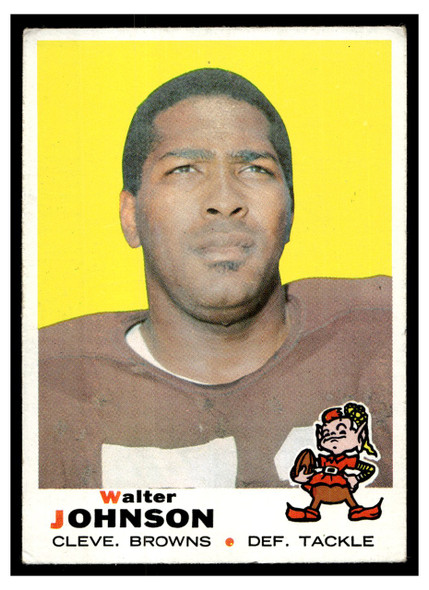 1969 Topps Football Walter Johnson #165 Low Grade — Example A front of card