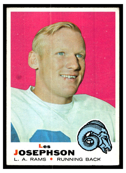 1969 Topps Football Les Josephson #216 Low Grade front of card