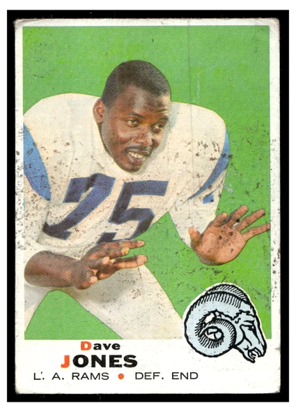 1969 Topps Football Dave Jones #238 Low Grade front of card