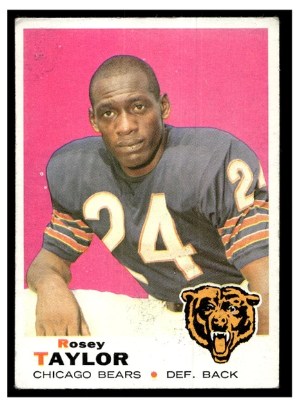 1969 Topps Football Rosey Taylor #208 Low Grade front of card