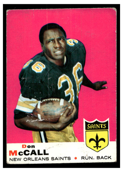 1969 Topps Football Don McCall #83 Low Grade - Marks front of card