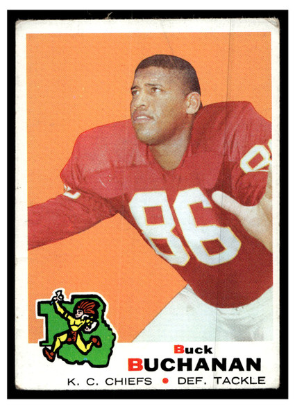 1969 Topps Football Buck Buchanan #222 Low Grade front of card