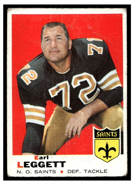 1969 Topps Football Earl Leggett #196 Poor front of card
