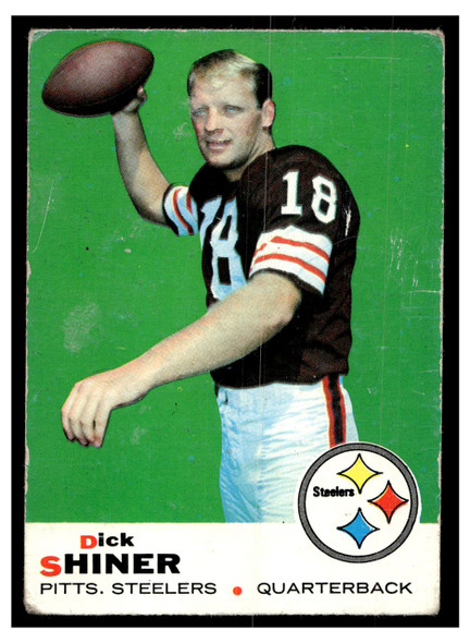 1969 Topps Football Dick Shiner #64 Low Grade front of card