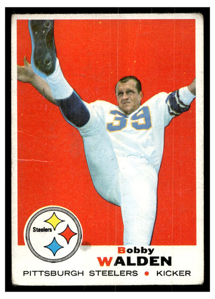 1969 Topps Football Bobby Walden #177 Low Grade — Example B front of card