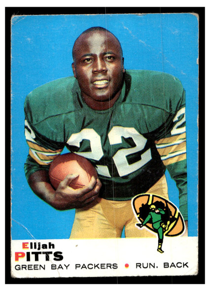 1969 Topps Football Elijah Pitts #102 Low Grade - Creases front of card