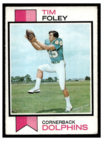 1973 Topps Football Tim Foley #158 Low Grade — Example A front of card